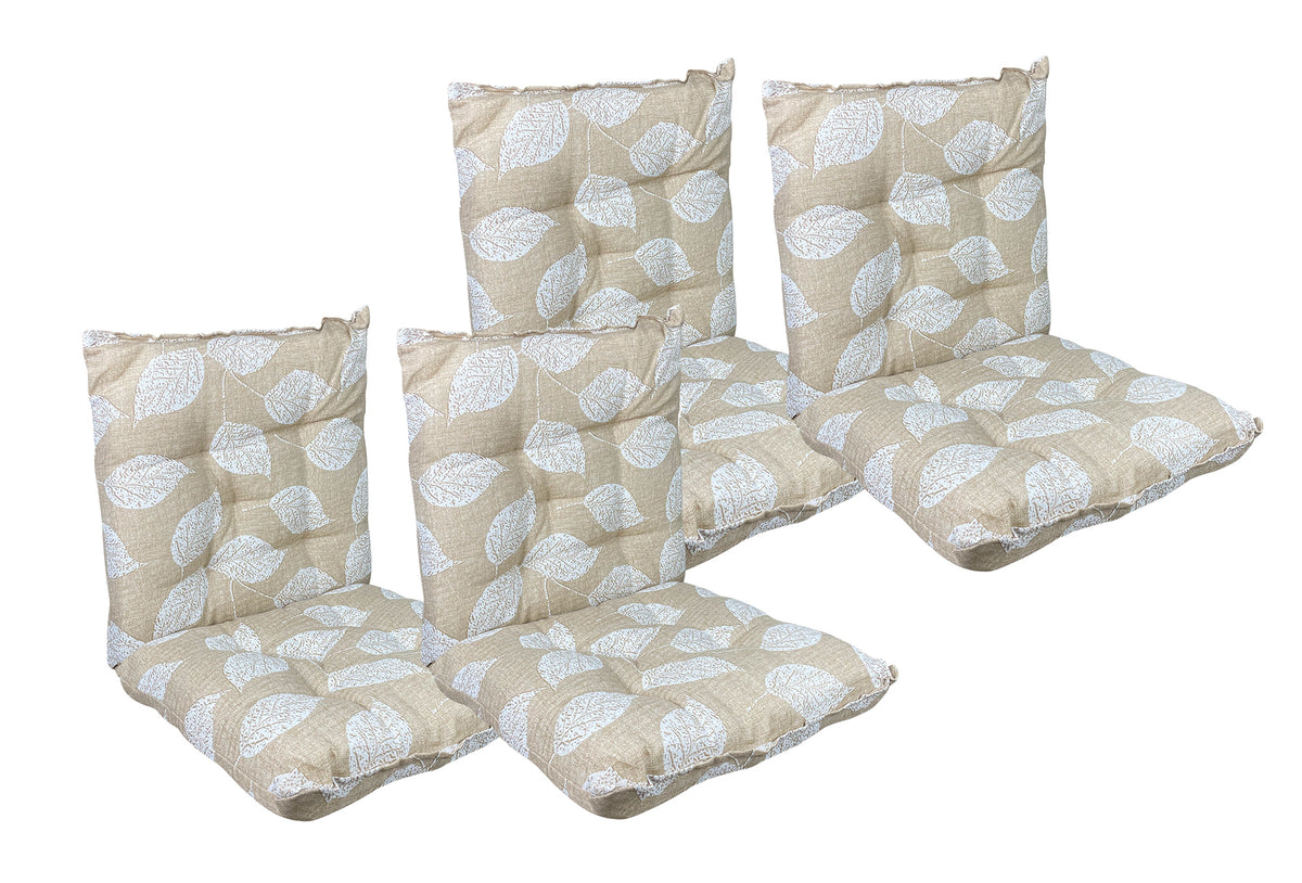Set Cuscini Sedia Con Schienale e Laccetti Banda Elastica 40 x 80 Cm