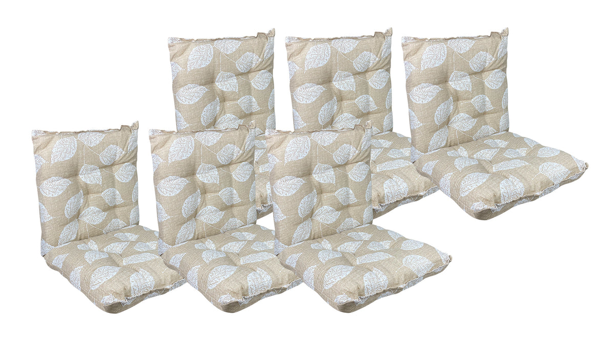 Set Cuscini Sedia Con Schienale e Laccetti Banda Elastica 40 x 80 Cm