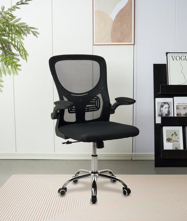 Sedia Da Ufficio Con Supporto Lombare, Poltrona Scrivania Ergonomica Braccioli Regolabili Altezza Regolabile Schienale in Rete Traspirante,Oscillante con Ruote Girevoli