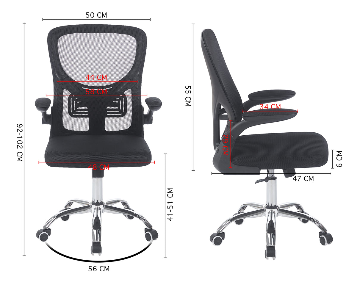 Sedia Da Ufficio Con Supporto Lombare, Poltrona Scrivania Ergonomica Braccioli Regolabili Altezza Regolabile Schienale in Rete Traspirante,Oscillante con Ruote Girevoli