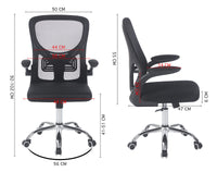 Sedia Da Ufficio Con Supporto Lombare, Poltrona Scrivania Ergonomica Braccioli Regolabili Altezza Regolabile Schienale in Rete Traspirante,Oscillante con Ruote Girevoli