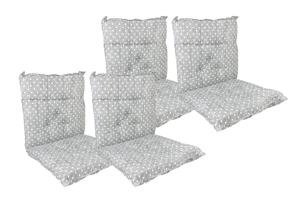 Set Cuscini Sedia Con Schienale e Laccetti Banda Elastica 40 x 80 Cm
