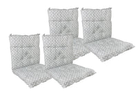 Set Cuscini Sedia Con Schienale e Laccetti Banda Elastica 40 x 80 Cm