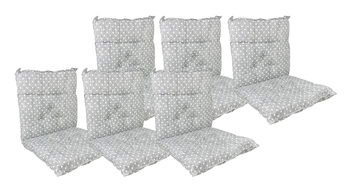 Set Cuscini Sedia Con Schienale e Laccetti Banda Elastica 40 x 80 Cm