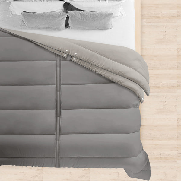 Piumino Matrimoniale 4 Stagioni Calore Differenziato Per Lui Per Lei Piumone Letto Bicolore 4/5 Gradi Di Calore Coperta Calda Inverno Leggera Estate Due Piazze Duck Friendly Effetto Eco Piuma Certificato OekoTex