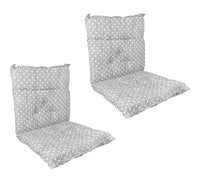 Set Cuscini Sedia Con Schienale e Laccetti Banda Elastica 40 x 80 Cm