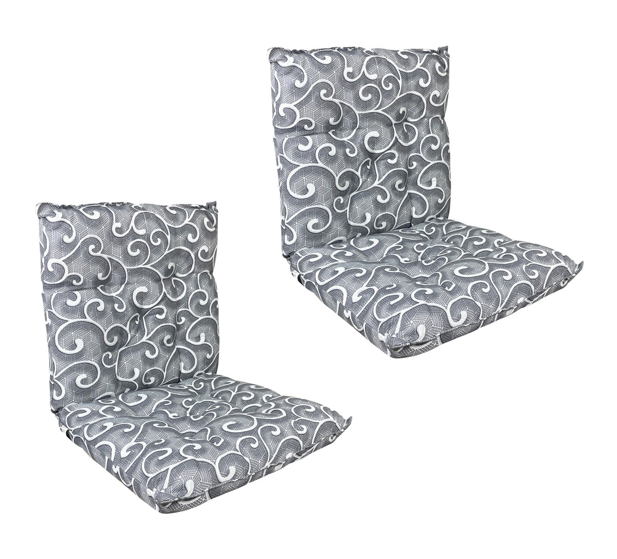 Set Cuscini Sedia Con Schienale e Laccetti Banda Elastica 40 x 80 Cm
