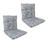 Set Cuscini Sedia Con Schienale e Laccetti Banda Elastica 40 x 80 Cm
