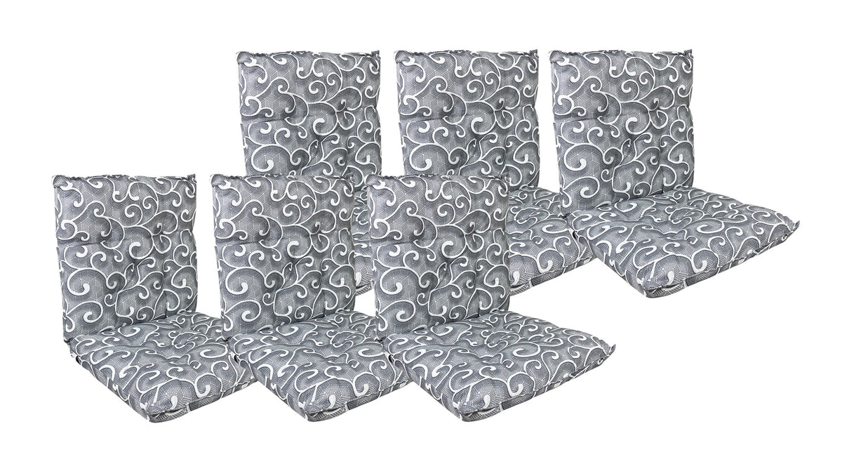 Set Cuscini Sedia Con Schienale e Laccetti Banda Elastica 40 x 80 Cm