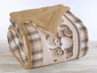 Coperta Plaid in Pile Sherpa Invernale, Morbida e Calda, Coperta Pelosa Copri Letto o Divano in Finta Pelliccia Singola Matrimoniale Doppio Lato