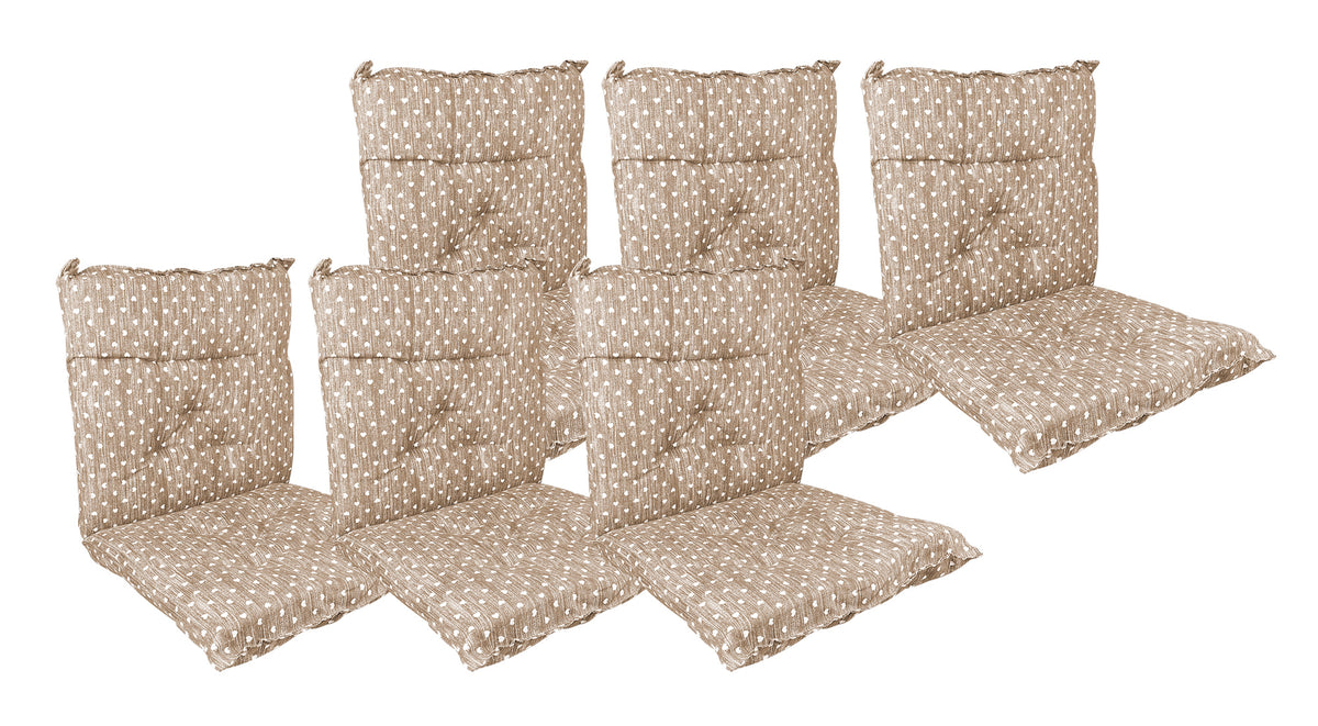 Set Cuscini Sedia Con Schienale e Laccetti Banda Elastica 40 x 80 Cm