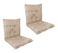 Set Cuscini Sedia Con Schienale e Laccetti Banda Elastica 40 x 80 Cm
