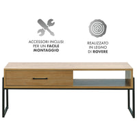 Mobile Porta Tv Stile Industrial Fino 60 Pollici Mobiletto Basso Per Televisore Con Cassetto Porta Oggetti In Legno Di Rovere Soggiorno Davanti Divano Camera Letto