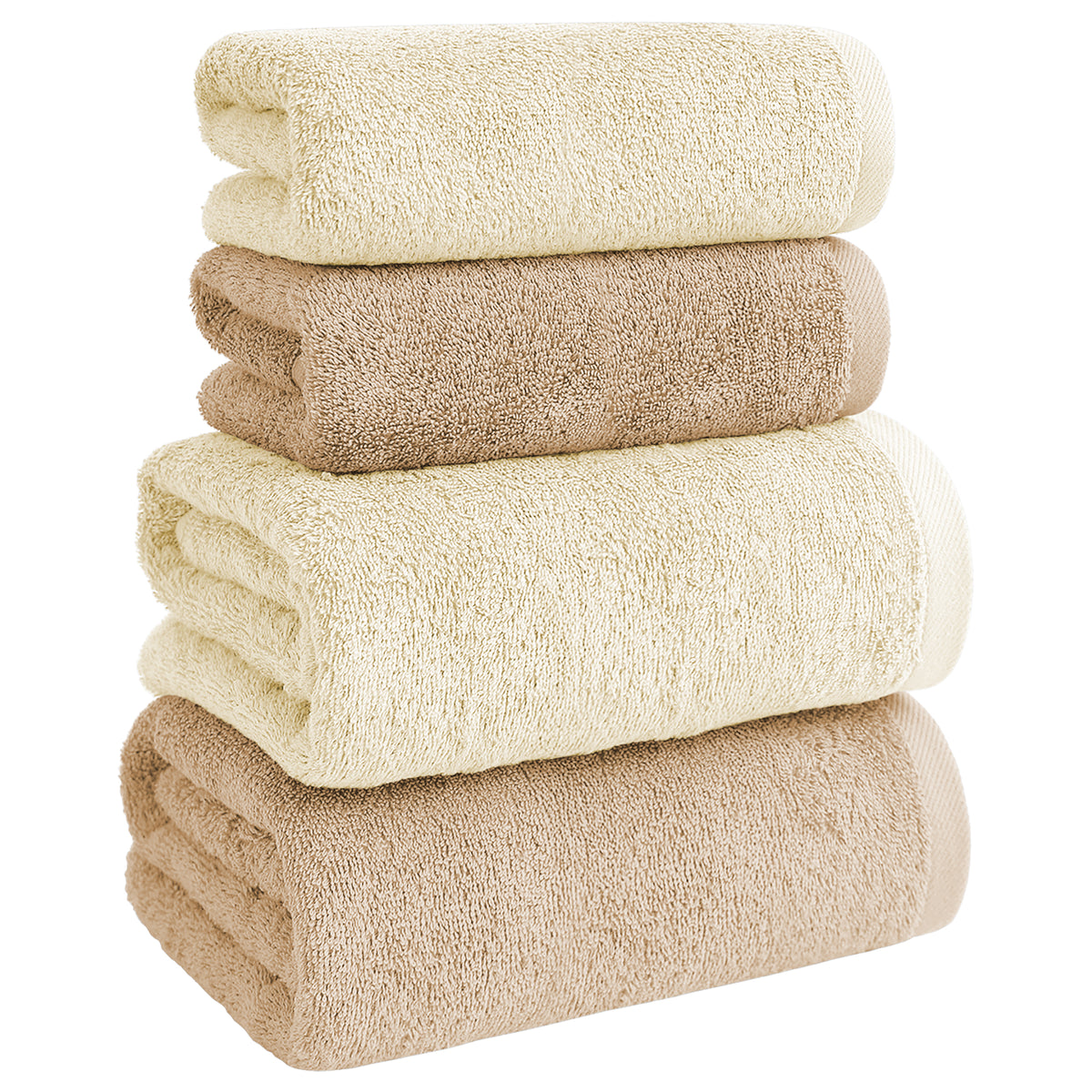 Asciugamani Bagno 100% Spugna Puro Cotone 500 Gr 4 Pezzi 2 Salvietta Viso 2 Asciugamano Ospite Mani Qualità Certificato Oeko-Tex Salviette Super Morbide Bicolore