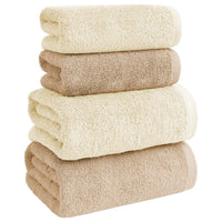 Asciugamani Bagno 100% Spugna Puro Cotone 500 Gr 4 Pezzi 2 Salvietta Viso 2 Asciugamano Ospite Mani Qualità Certificato Oeko-Tex Salviette Super Morbide Bicolore