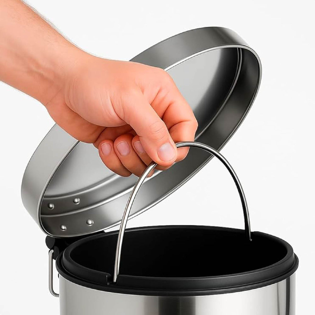 Cestino Bagno Acciaio Inox Pattumiera A Pedale 20x29 Cm 5 Litri Bidoncino Wc Apertura A Pedale Cestini Toilette Ufficio Casa Design Moderno Camera Contenitore Piccolo Spazzatura Organizer Immondizia