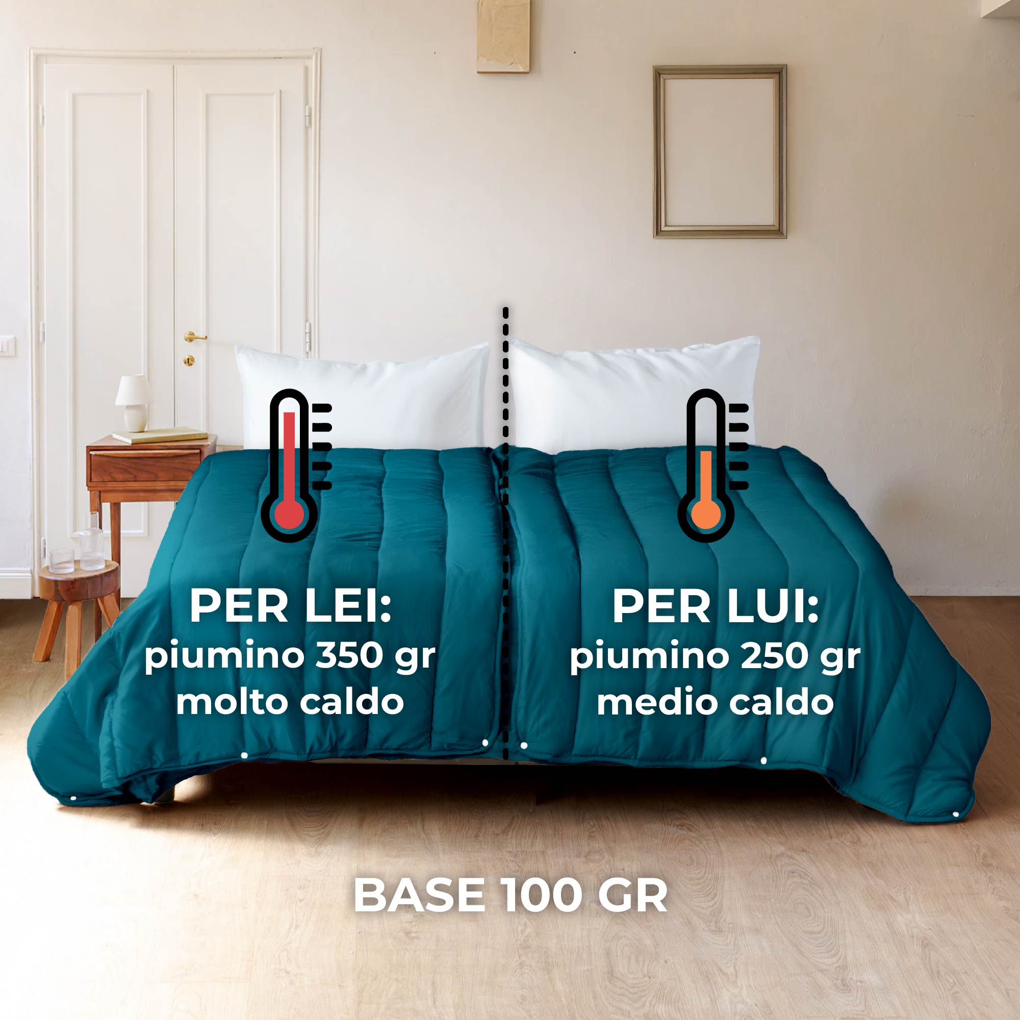 RUIKASI Piumone Letto Matrimoniale Invernale 220x240 cm, Piumino Matrimoniale Caldissimo, 300 gr/mq Trapunta in Microfibra, Bianco