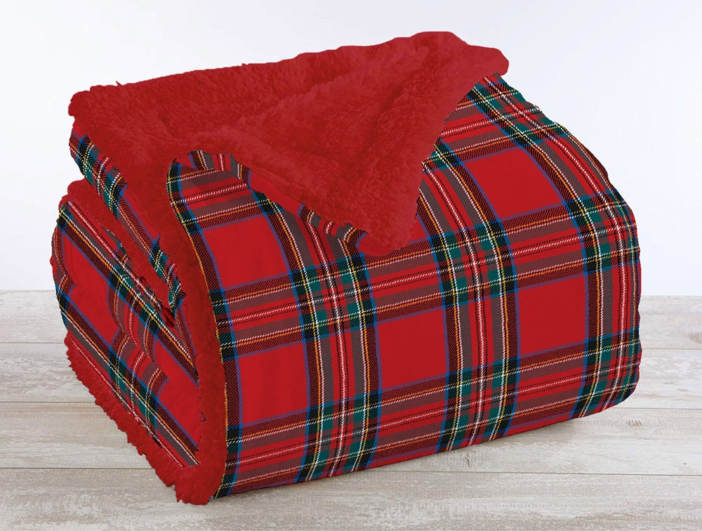 Coperta Plaid in Pile Sherpa Invernale, Morbida e Calda, Coperta Pelosa Copri Letto o Divano in Finta Pelliccia Singola Matrimoniale Doppio Lato