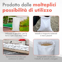 50 Pezzi Sacchi Multiuso In Rafia Per Sabbia Giardino Foglie Edilizia Detriti Macerie Altamente Resistenti In Polipropilene Riutilizzabili Impermeabili