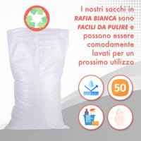 50 Pezzi Sacchi Multiuso In Rafia Per Sabbia Giardino Foglie Edilizia Detriti Macerie Altamente Resistenti In Polipropilene Riutilizzabili Impermeabili