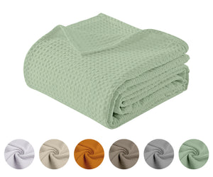 Copriletto Nido D'ape 100% Cotone Tinta Unita Prodotto Italiano Waffle Coperta Estiva Leggera