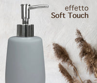 Set 3 Pezzi Accessori Bagno In Ceramica Da Appoggio  Dispenser Sapone Bicchiere Porta Oggetti Spazzolino Dentifricio Vassoio Porta Saponetta Elegante Design Moderno