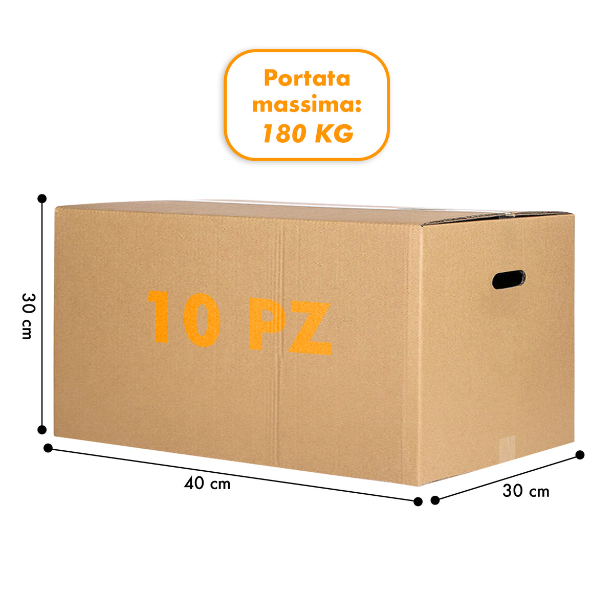 10 Scatoloni Con Maniglie 40x30x30 Cm Scatola Cartone A Doppia Onda Per Trasloco Spedizioni Imballaggi Scatolone Forte Resistente Scatole Grandi