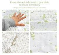 Coppia Guanciali Aloe Vera Fiocco Memory 50x80 Cm Cuscini Saponetta Anatomici Lavabili In Lavatrice Cuscino Letto Traspirante Anallergico A Memoria Contro Dolori Collo Cervicale