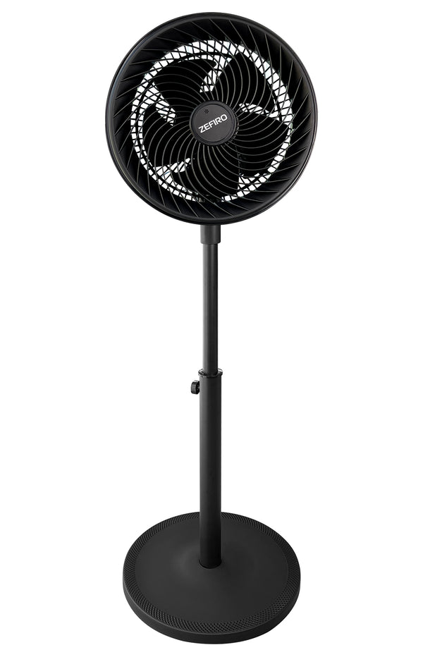 Ventilatore Piantana 70 Watt Base Rotonda 3 Velocità Grande Potente Oscillante Silenzioso Alto 90 Cm 5 Pale Colore Nero Design Moderno Prodotto Certificato Ce RoHS