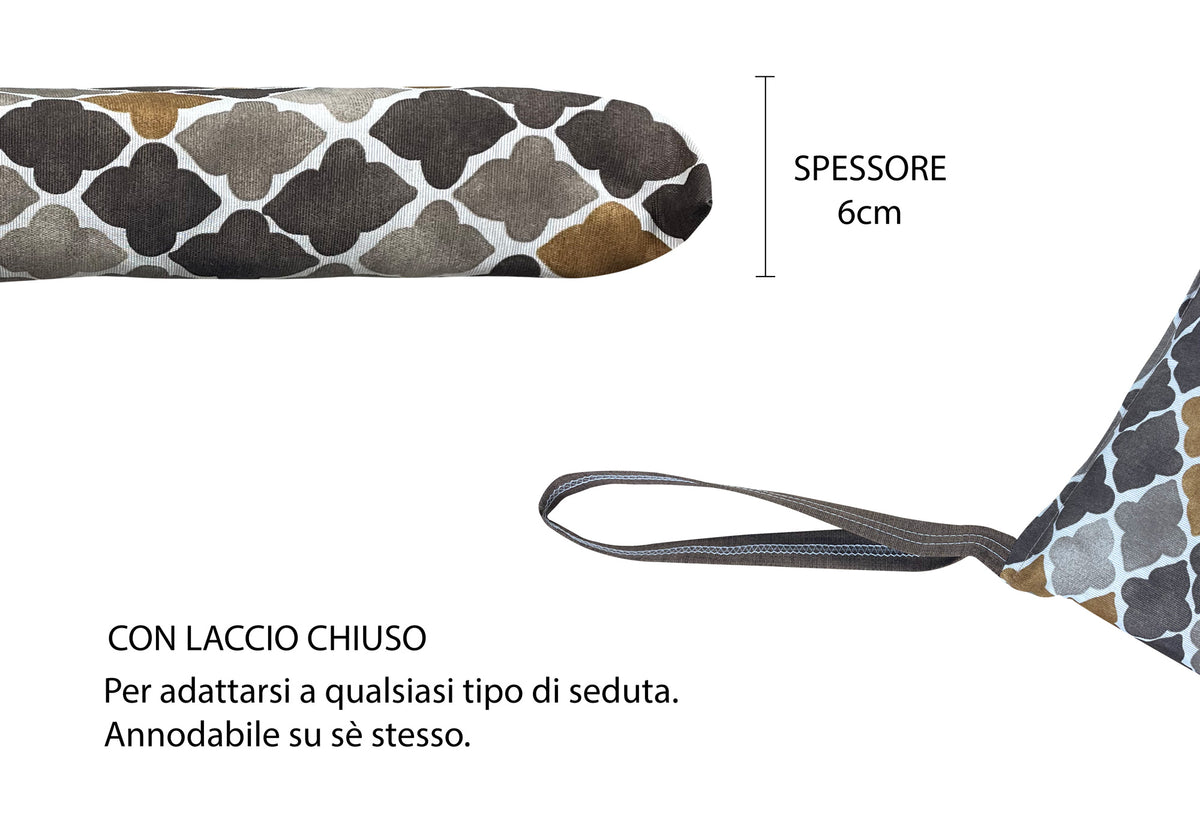 Set 4/6 Cuscini Sedia Con Lacci 4 Punti Cucina Imbottiti Spessore 6 Cm Comodi Prodotto Italiano 40 x 40 in CotoneLavorati a Mano