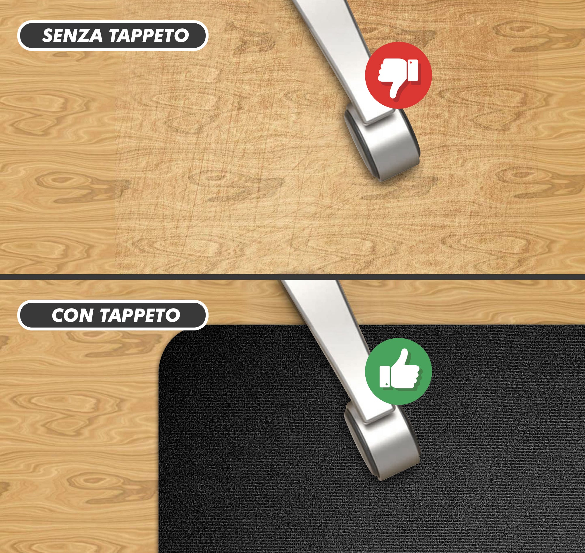 Tappetino per sedia da ufficio resistente, per moquette e pavimenti in legno duro, antiscivolo, protezione per il pavimento, grande, 160 x 200 cm, tappetino multiuso per scrivania per computer Tappetino per sedia da ufficio resistente, per moquette e pavimenti in legno duro, antiscivolo, protezione per il pavimento, grande, 160 x 200 cm, tappetino multiuso per scrivania per computer