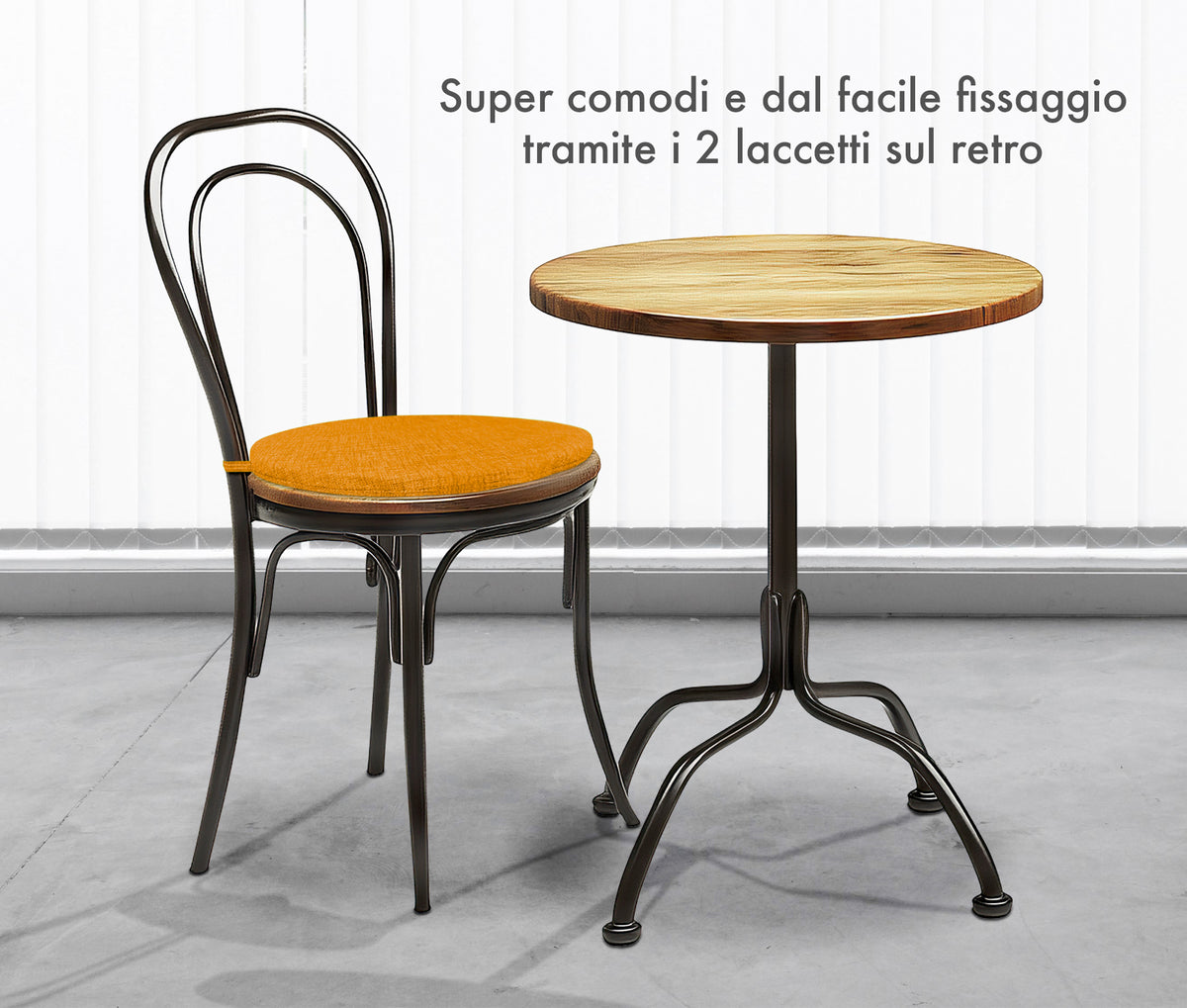 Cuscini Rotondi Per Sedie Cucina Imbottiti Sfoderabili Con Cerniera Cuscino Rotondo Ø 40 Cm Sedia Tavolo Lavabile In Lavatrice Con Lacci Per Fissaggio Prodotto Italiano Comodi