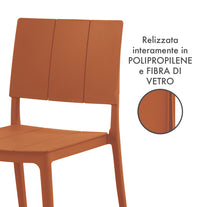 Set 4 Sedie In Polipropilene e Fibra Di Vetro Trattamento Uv Antiscolorimento il Gruppone Passione Casa