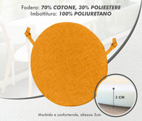 Cuscini Rotondi Per Sedie Cucina Imbottiti Sfoderabili Con Cerniera Cuscino Rotondo Ø 40 Cm Sedia Tavolo Lavabile In Lavatrice Con Lacci Per Fissaggio Prodotto Italiano Comodi