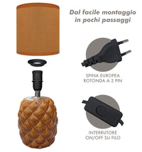 Lampada Moderna Da Comodino A Forma Di Ananas Certificata RoHS In Ceramica Con Paralume 45W Scrivania Tavolo Abat Jour