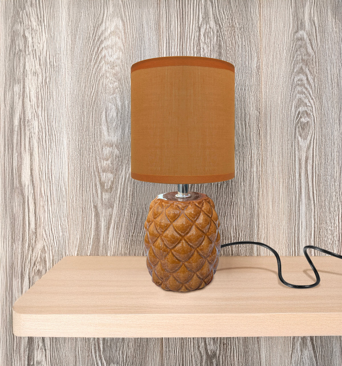 Lampada Moderna Da Comodino A Forma Di Ananas Certificata RoHS In Ceramica Con Paralume 45W Scrivania Tavolo Abat Jour