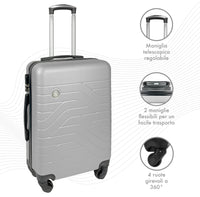 Trolley Bagaglio Mano Rigido 37x20x54.5 Piccolo Ultraleggero Valigia In Abs Con 4 Ruote Manico Chiusura Di Sicurezza Per Compagnie Low Cost Economy Zaino Da Viaggio