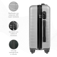 Trolley Bagaglio Mano Rigido 37x20x54.5 Piccolo Ultraleggero Valigia In Abs Con 4 Ruote Manico Chiusura Di Sicurezza Per Compagnie Low Cost Economy Zaino Da Viaggio