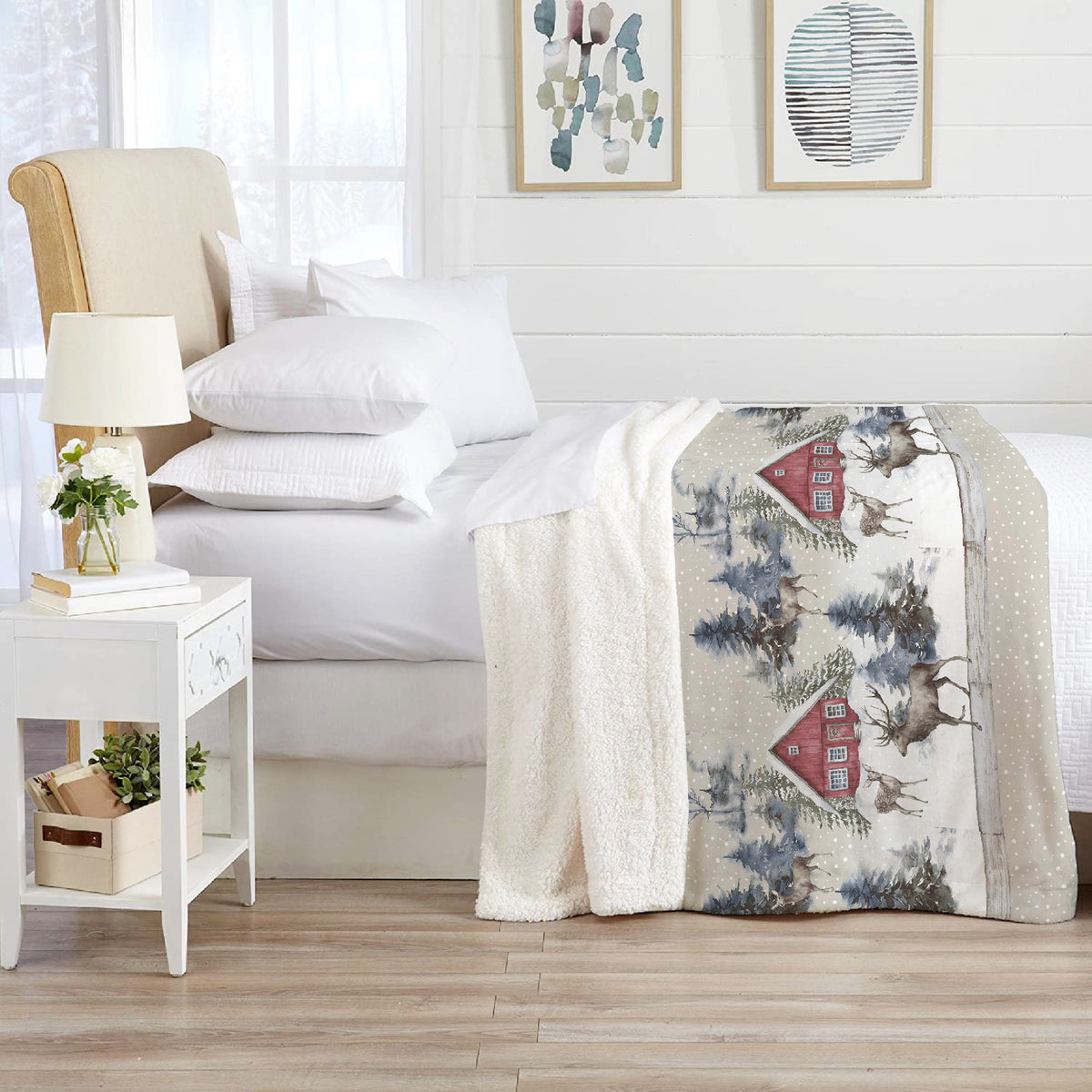 Coperta Plaid in Pile Sherpa Invernale, Morbida e Calda, Coperta Pelosa Copri Letto o Divano in Finta Pelliccia Singola Matrimoniale Doppio Lato