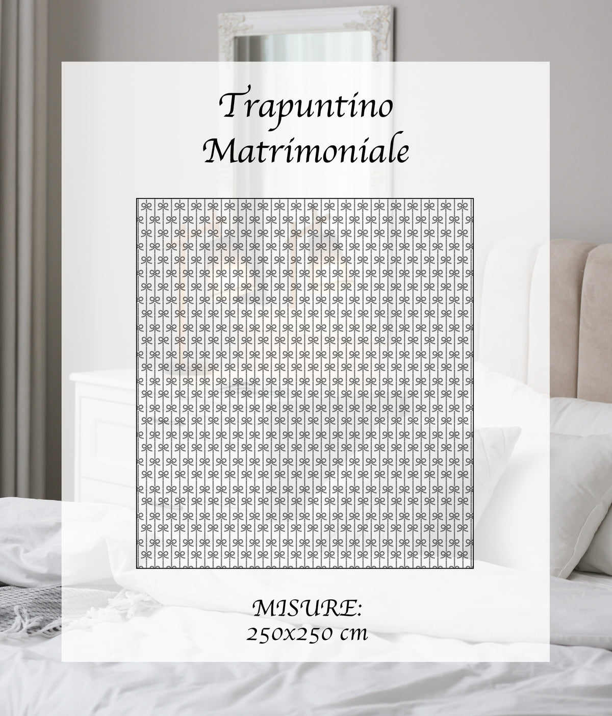 Copriletto Fiocco Trapuntato Matrimoniale Elegante Trapuntino Con Trapuntatura Fantasia Fiocchetti Due Piazze Coperta Letto Leggera Primavera Estate Trapunta Coperta Leggera Fiocchetto