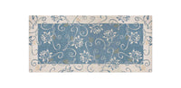 Tappeto Arredo Moderno Antiscivolo in Ciniglia Made in italy Disegni Piazzati Cotone Ninfea Azzurro