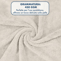 Asciugamani Bagno 100% Spugna Puro Cotone 450 Gr 6 Pezzi 3 Salvietta Viso 3 Asciugamano Ospite Mani Qualità Salviette Super Morbide Bicolore