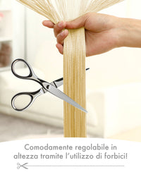 Tenda A Fili Stringhe Anti Mosche Insetti Finestre Porta Finestra Elegante Tinta Unita Divisorio Con Asola Passante Per inserimento Di Bastoni Zanzariera Adattabile Con Forbici Zanzariera Elegante