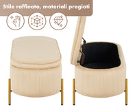 Panca Imbottita Divanetto In Velluto Contenitore Pouf Grande XXL PortaOggetti  Panca Sgabello A Pie Di Letto Con Gambe In Metallo Dorato Cassapanca Ingresso Legno Massello Panchina