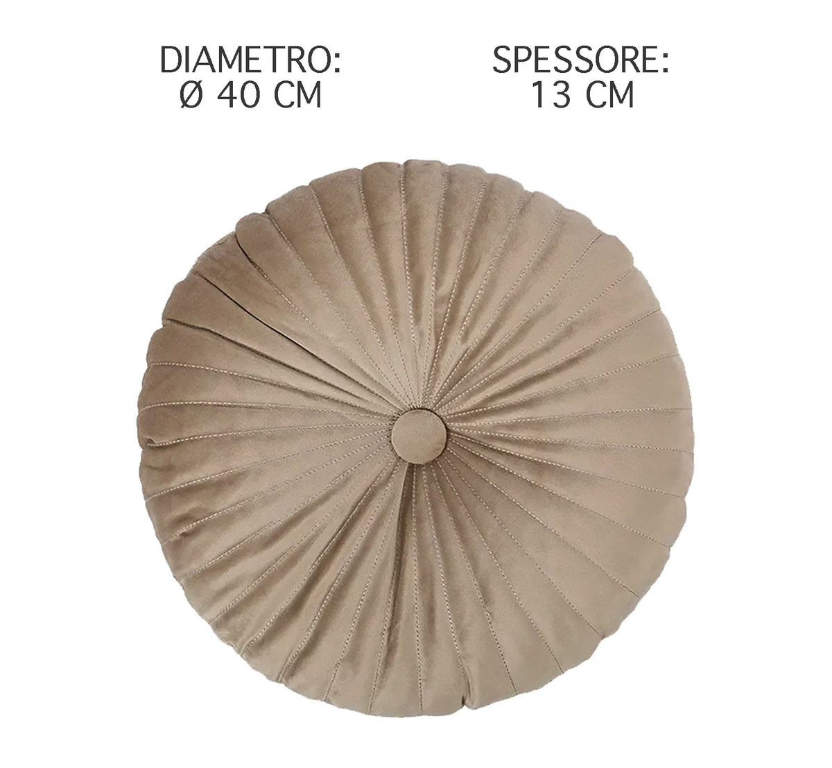 Cuscino Rotondo Zucca Effetto Velluto Circolari Per Divano Decorativo Letto 40 Cm