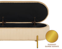 Panca Imbottita Divanetto In Velluto Contenitore Pouf Grande XXL PortaOggetti  Panca Sgabello A Pie Di Letto Con Gambe In Metallo Dorato Cassapanca Ingresso Legno Massello Panchina
