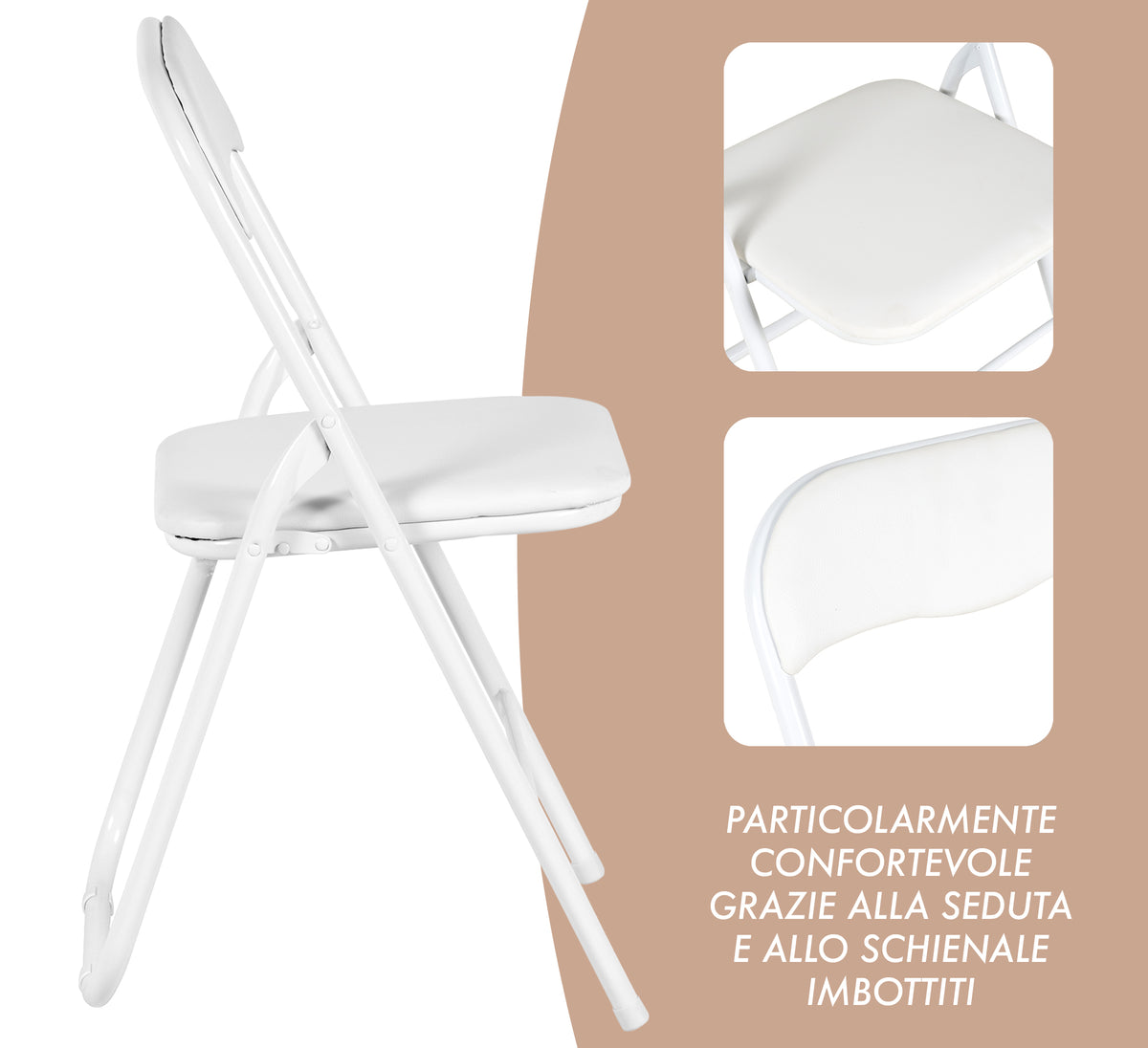 Set 6 Sedie Pieghevoli Sedia Cucina Robusta Struttura In Metallo Seduta Comoda In Simil Ecopelle Sedute Poltrona Per Ospiti Campeggio Sala Riunioni Ufficio Pieghevole Salvaspazio Scrivania