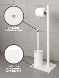 Portarotolo Carta Igienica Da Terra Con Coperchio Portacarta Struttura Robusta In Metallo In Vimini Intrecciato Fino a 4 Rotoli Con Rivestimento Elegante Design Moderno Accessori Bagno