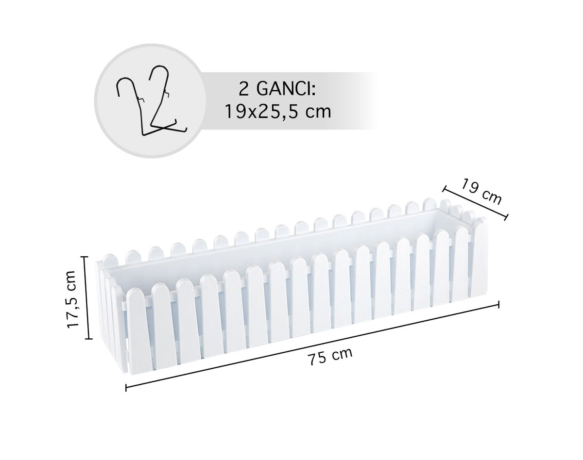 Fioriera Rettangolare Con Sistema Di Drenaggio Conservazione Acqua Balconiera Con Supporti Da Ringhiera Appesa Inclusi Balcone