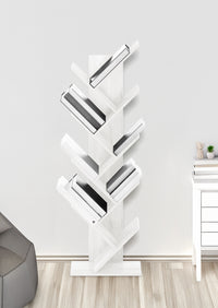 Liberia In Legno A Forma Ad Albero Scaffale 9 Ripiani Salvaspazio Verticale Camera Letto Soggiorno Studio Ufficio  Libro Mensola A Colonna Porta Libri Stile industrial Torre